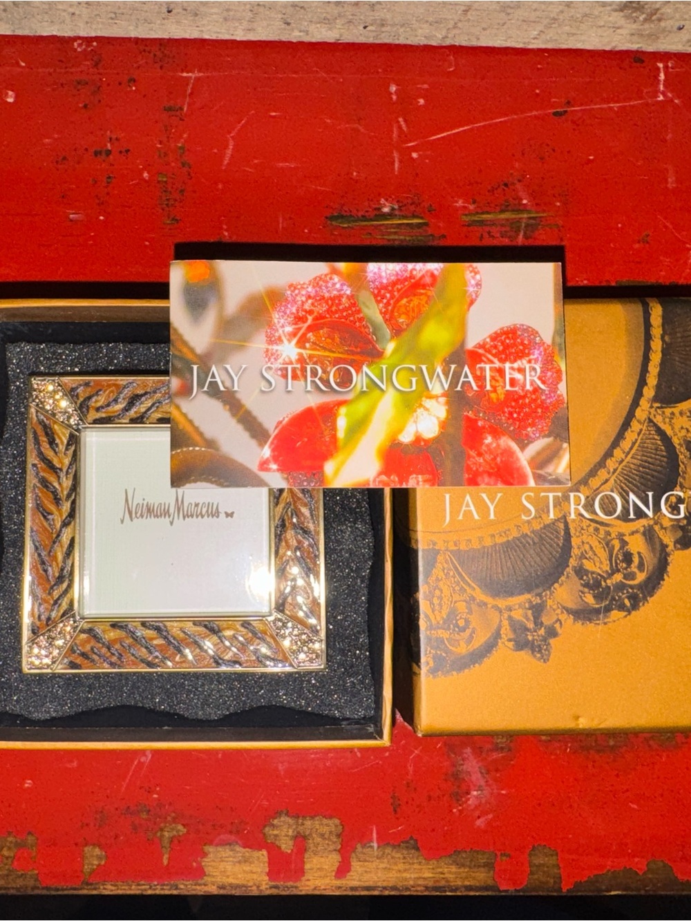 RARE 🔥 Jay Strongwater Neiman Marcus Mini Picture Frame Animal Print Enamel 🐅